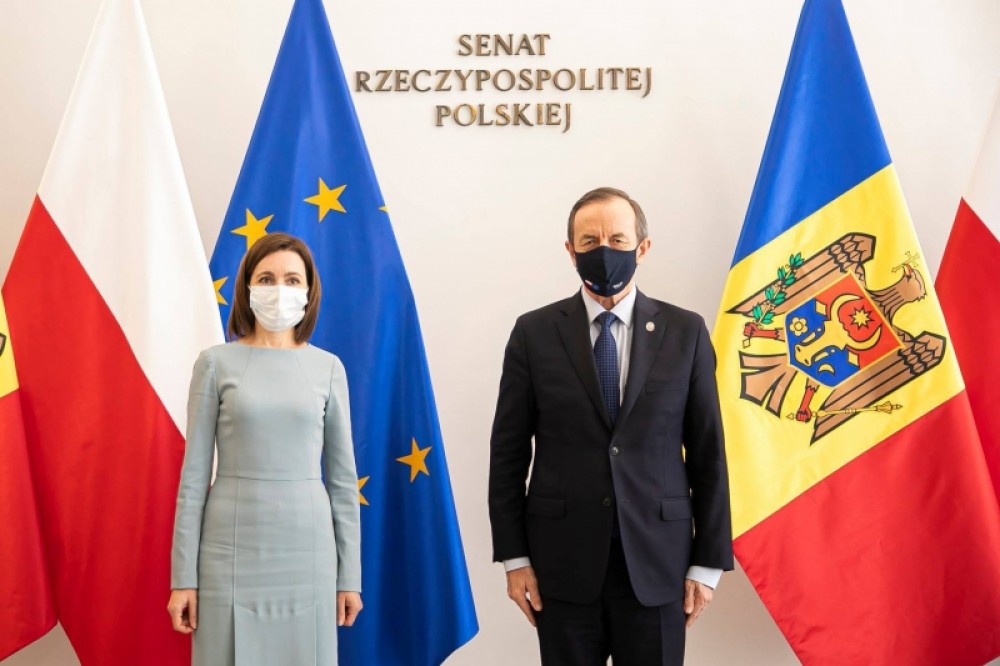 Maia Sandu a discutat cu Președintele Senatului polon, Tomasz Grodzki. Ce subiecte au fost abordate